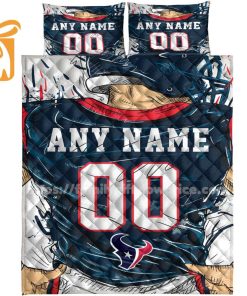 Houston Texans Jerseys Quilt Bedding Sets, Houston Texans Gifts, Personalized NFL Jerseys with Your Name & Number 3