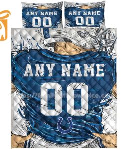 Indianapolis Colts Jersey Quilt Bedding Sets, Indianapolis Colts Gifts, Personalized NFL Jerseys with Your Name & Number 3