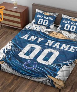 Indianapolis Colts Jersey Quilt Bedding Sets, Indianapolis Colts Gifts, Personalized NFL Jerseys with Your Name & Number 2