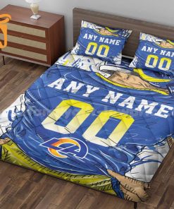 LA Rams Jersey Quilt Bedding Sets, Rams Gifts, Personalized NFL Jerseys with Your Name & Number 1