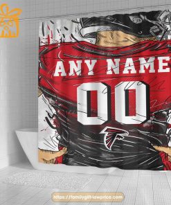 Atlanta Falcons Personalized Jersey Shower Curtains - Custom Gifts with Any Name and Number