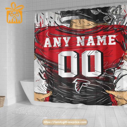 Atlanta Falcons Personalized Jersey Shower Curtains – Custom Gifts with Any Name and Number