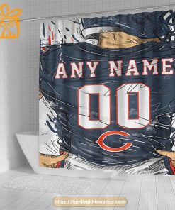 Chicago Bears Personalized Jersey Shower Curtains - Custom Gifts with Any Name and Number