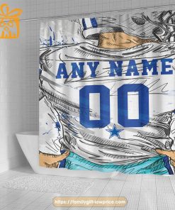 Dallas Cowboys Personalized Jersey Shower Curtains – Custom Gifts with Any Name and Number