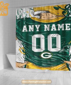 Green Bay Packers Personalized Jersey Shower Curtains – Custom Gifts with Any Name and Number