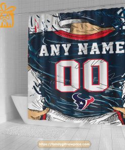 Houston Texans Personalized Jersey Shower Curtains – Custom Gifts with Any Name and Number