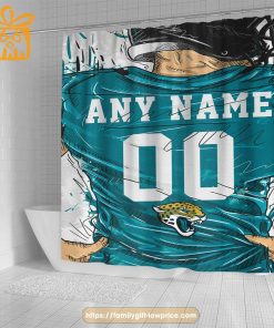 Jacksonville Jaguars Personalized Jersey Shower Curtains – Custom Gifts with Any Name and Number