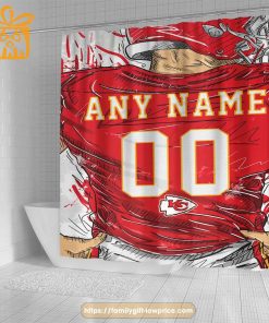Kansas City Chiefs Personalized Jersey Shower Curtains – Custom Gifts with Any Name and Number