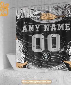 Las Vegas Raiders Personalized Jersey Shower Curtains – Custom Gifts with Any Name and Number