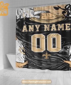 New Orleans Saints Personalized Jersey Shower Curtains – Custom Gifts with Any Name and Number