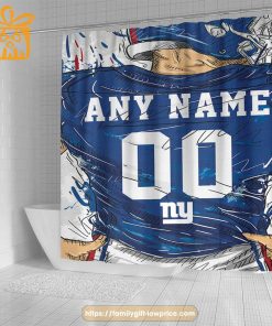 New York Giants Personalized Jersey Shower Curtains – Custom Gifts with Any Name and Number