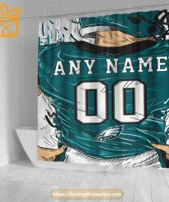 Philadelphia Eagles Personalized Jersey Shower Curtains – Custom Gifts with Any Name and Number