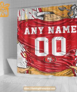 San Francisco 49ers Personalized Jersey Shower Curtains – Custom Gifts with Any Name and Number