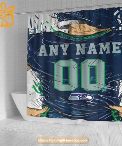 Seattle Seahawks Personalized Jersey Shower Curtains – Custom Gifts with Any Name and Number