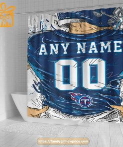 Tennessee Titans Personalized Jersey Shower Curtains – Custom Gifts with Any Name and Number