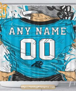 Carolina Panthers Personalized Jersey Shower Curtains - Custom Gifts with Any Name and Number