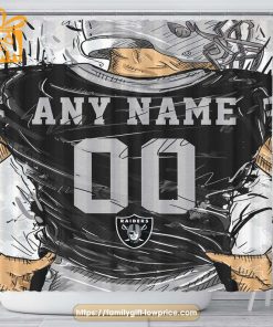 Las Vegas Raiders Personalized Jersey Shower Curtains - Custom Gifts with Any Name and Number