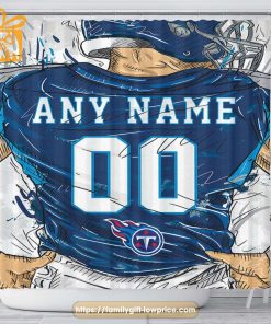 Tennessee Titans Personalized Jersey Shower Curtains - Custom Gifts with Any Name and Number