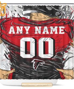 Atlanta Falcons Personalized Jersey Shower Curtains - Custom Gifts with Any Name and Number