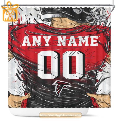 Atlanta Falcons Personalized Jersey Shower Curtains – Custom Gifts with Any Name and Number