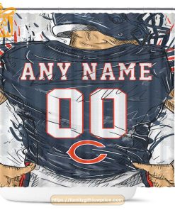 Chicago Bears Personalized Jersey Shower Curtains - Custom Gifts with Any Name and Number