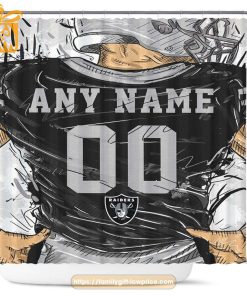 Las Vegas Raiders Personalized Jersey Shower Curtains - Custom Gifts with Any Name and Number