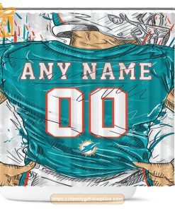 Miami Dolphins Personalized Jersey Shower Curtains - Custom Gifts with Any  Name and Number - Gifts From The Heart At Prices You'll Love