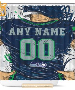 Seattle Seahawks Personalized Jersey Shower Curtains - Custom Gifts with Any Name and Number