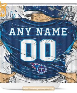 Tennessee Titans Personalized Jersey Shower Curtains - Custom Gifts with Any Name and Number