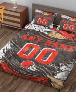Cleveland Browns Jerseys Quilt Bedding Sets, Browns Gifts, Personalized NFL Jerseys with Your Name & Number 2