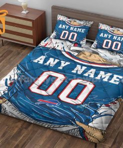 Buffalo Bills Jerseys Quilt Bedding Sets, Buffalo Bills Gift Ideas, Personalized NFL Jerseys with Your Name & Number 1