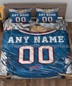 Buffalo Bills Jerseys Quilt Bedding Sets, Buffalo Bills Gift Ideas, Personalized NFL Jerseys with Your Name & Number