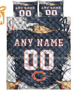 Chicago Bears Jerseys Quilt Bedding Sets, Chicago Bears Gifts, Personalized NFL Jerseys with Your Name & Number 2