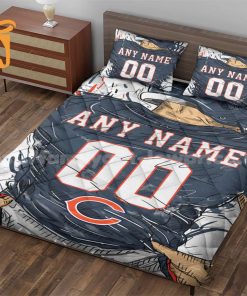 Chicago Bears Jerseys Quilt Bedding Sets, Chicago Bears Gifts, Personalized NFL Jerseys with Your Name & Number 1