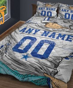 Dallas Cowboy Jerseys Quilt Bedding Sets, Cowboys Gifts, Personalized NFL Jerseys with Your Name & Number 3