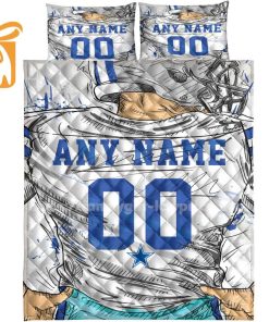 Dallas Cowboy Jerseys Quilt Bedding Sets, Cowboys Gifts, Personalized NFL Jerseys with Your Name & Number 2