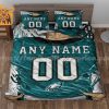 Personalized Philadelphia Eagles Jersey Quilt Bedding Set – Custom NFL Gift with Your Name & Number