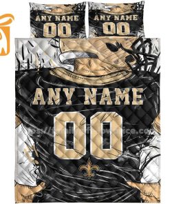 New Orleans Saints Jersey Quilt Bedding Sets, Saints Football Gifts, Personalized NFL Jerseys with Your Name & Number 3