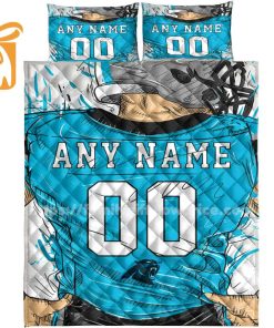 Carolina Panthers Jersey Quilt Bedding Sets, Carolina Panthers Gifts, Personalized NFL Jerseys with Your Name & Number 3