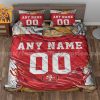 Personalized SF 49ers Jersey Quilt Bedding Set – Custom Forty Niners NFL Gift with Your Name & Number