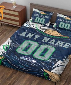 Seattle Seahawks Jersey Quilt Bedding Sets, Seahawks Gifts, Personalized NFL Jerseys with Your Name & Number 2