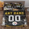 Personalized Pittsburgh Steelers Jersey Quilt Bedding Set – Custom NFL Gift with Your Name & Number