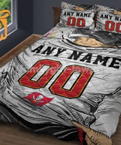 Tampa Bay Buccaneers Jersey Quilt Bedding Sets, Buccaneers Gifts, Personalized NFL Jerseys with Your Name & Number 3