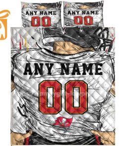 Tampa Bay Buccaneers Jersey Quilt Bedding Sets, Buccaneers Gifts, Personalized NFL Jerseys with Your Name & Number 2