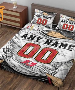 Tampa Bay Buccaneers Jersey Quilt Bedding Sets, Buccaneers Gifts, Personalized NFL Jerseys with Your Name & Number 1