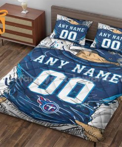 Tennessee Titans Jersey Quilt Bedding Sets, Tennessee Titans Gifts, Personalized NFL Jerseys with Your Name & Number 1