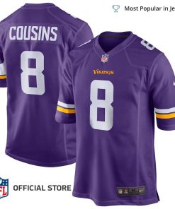NFL Jersey Men’s Minnesota Vikings Kirk Cousins Jersey Purple Game Jersey