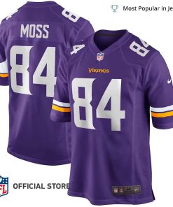 NFL Jersey Men’s Minnesota Vikings Randy Moss Jersey Purple Game Retired Player Jersey