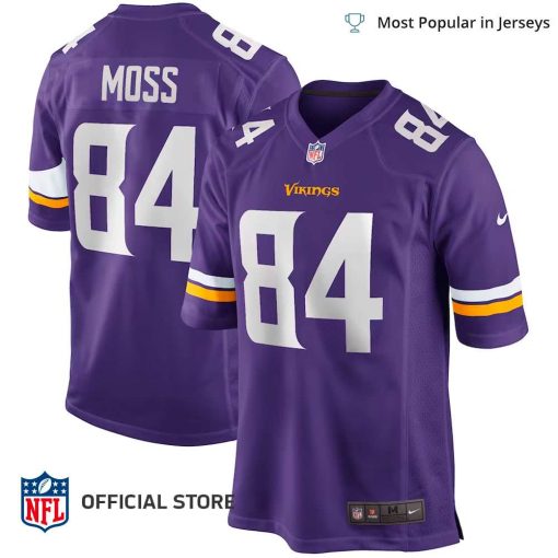 NFL Jersey Men’s Minnesota Vikings Randy Moss Jersey Purple Game Retired Player Jersey