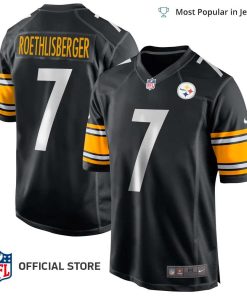 NFL Jersey Men’s Pittsburgh Steelers Ben Roethlisberger Jersey Black Team Game Jersey